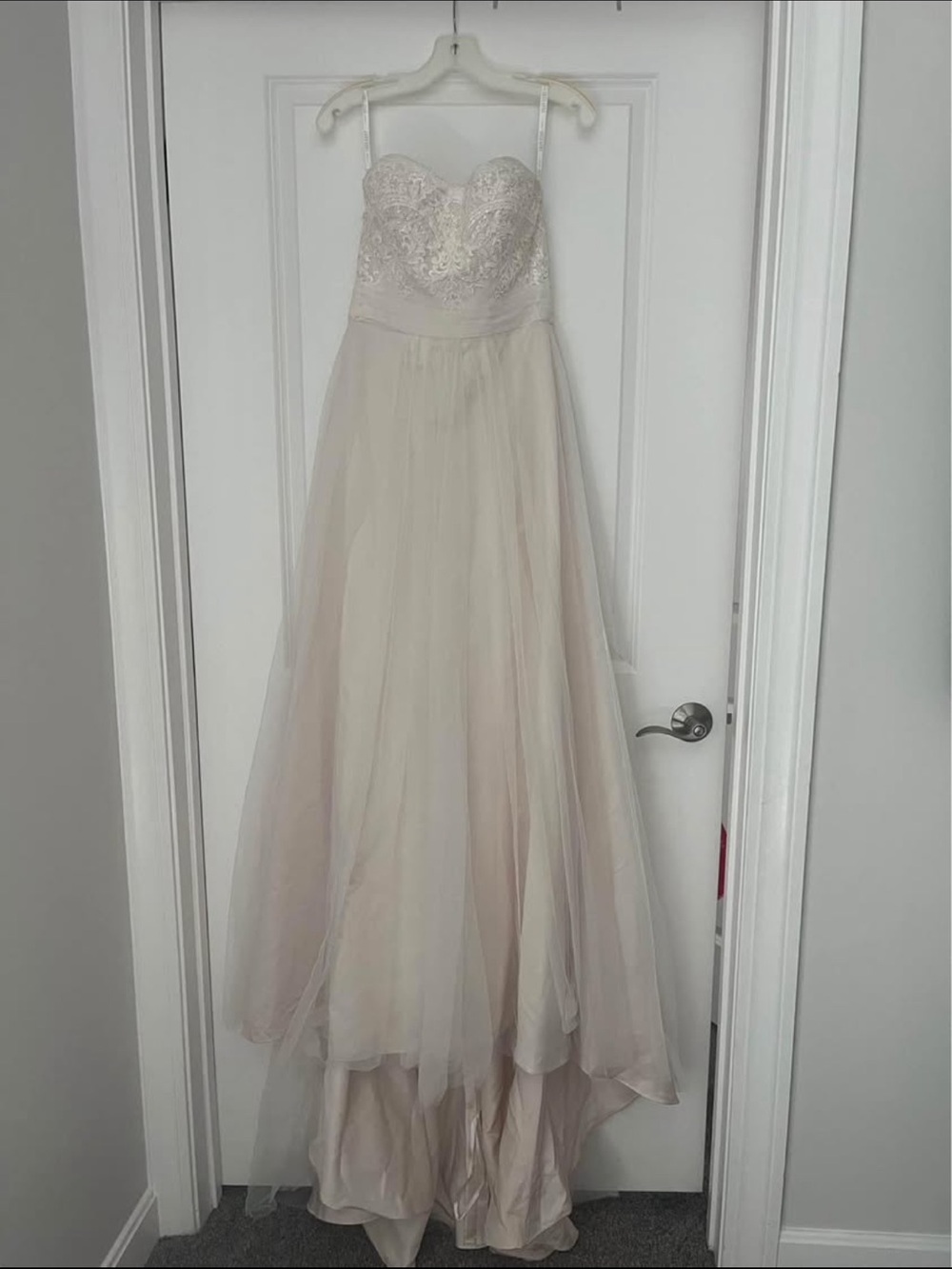 David's Bridal Ivory Strapless Wedding Gown